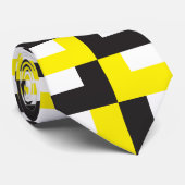 白黒黄色の交互する階段 ネクタイ (ロール)