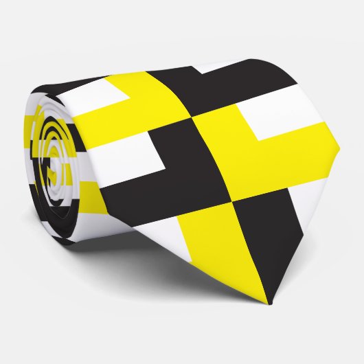 白黒黄色の交互する階段 ネクタイ (ロール)