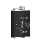 白黒黒板の花婿介添人 フラスク (右)