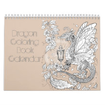 白黒龍ラインアートカレンダー