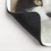 白黒龍毛猫クローズアップ マウスパッド (コーナー)