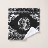 白黒龍風呂タオルのセット バスタオルセット (ウォッシュタオル)