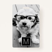 白黒1フォトコラージュカスタムモノグラム バッジ (正面)