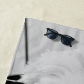 白黒1フォトコラージュカスタムモノグラム ビーチタオル (インサイチュ)