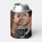 白黒1フォトコラージュカスタムモノグラム 缶クーラー (缶正面)