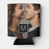 白黒1フォトコラージュカスタムモノグラム 缶クーラー (正面)