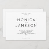 白黒1モダン結婚式招待状 招待状 (正面/裏面)