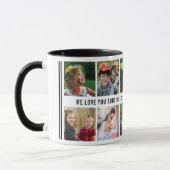 白黒10フォトコラージュ私たちはあなたを愛おばさん マグカップ (左)