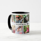 白黒10フォトコラージュ私たちはあなたを愛おばさん マグカップ (正面左)