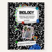 白黒10代のコラージュ学校カスタム写真 ノートブック (正面)