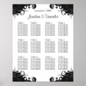 白黒12のテーブ結婚ルの座席表 ポスター (正面)