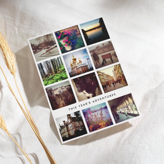 白黒12平方フォトグリッドコラージュ シーズンカード