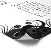 白黒14のテーブ結婚ルの座席表 ポスター (角)