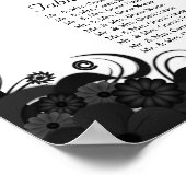 白黒15のテーブ結婚ルの座席表 ポスター (角)