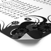 白黒16のテーブ結婚ルの座席表 ポスター (角)