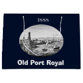 白黒1888年旧港ジャマイカ王室の ラージペーパーバッグ (正面)