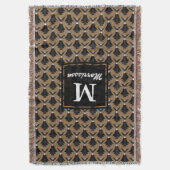 白黒1920sアールデコ- パーソナライズされた スローブランケット (正面縦)