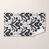 白黒1930sダマスク バスタオルセット (ハンドタオル)