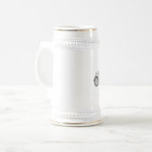 白黒1936年のBMW 328のイラストレーション ビールジョッキ (正面左)