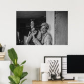 白黒1968年ヨーロッパポートレートの若者 ポスター (ホームオフィス)