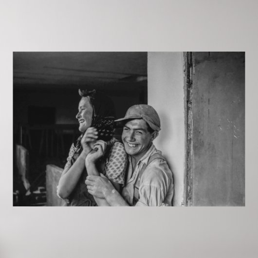 白黒1968年ヨーロッパポートレートの若者 ポスター (正面)