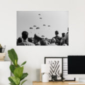 白黒1968群衆とパラトパーショー ポスター (ホームオフィス)