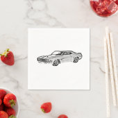 白黒1969カマロZ28紙パーティー スタンダードカクテルナプキン (インサイチュ)