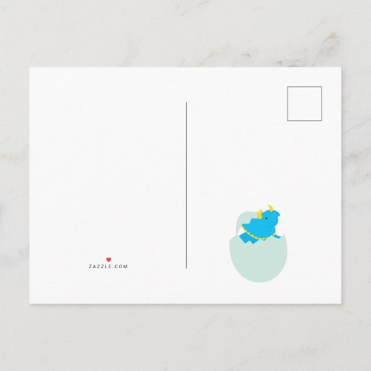 白黒1stバースデーチノーズをテーマにしたパーティー インビテーションポストカード (裏面)