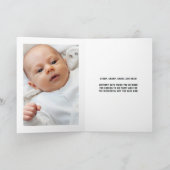 白黒1stバースデーチノーズをテーマにしたパーティー サンキューカード (内部)