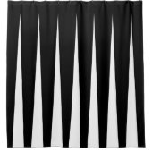 白黒2つの調子のプリーツの錯覚 シャワーカーテン (正面)