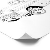 白黒2トーン1955 Chevy Belエア ポスター (角)