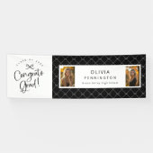 白黒2フォトおめでとうグラードパーティーバナー 横断幕 (横)