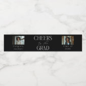 白黒2フォトグラード卒業パーティー ペットボトルラベル (シングルラベル)