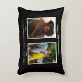 白黒2フォトコラージュ記念日 アクセントクッション (正面(垂直))