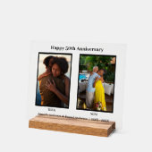 白黒2フォトコラージュ記念日 アクリルサイン (傾斜)