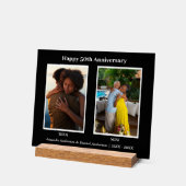 白黒2フォトコラージュ記念日 アクリルサイン (傾斜)