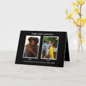 白黒2フォトコラージュ記念日 カード (黄色い花)