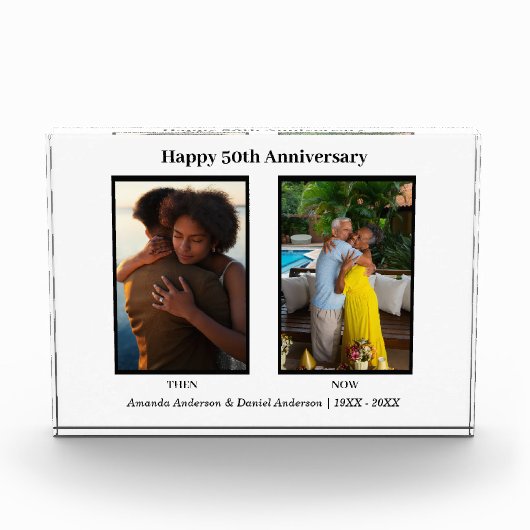 白黒2フォトコラージュ記念日 フォトブロック (正面)