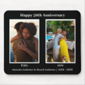 白黒2フォトコラージュ記念日 マウスパッド (正面)