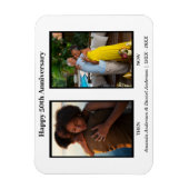 白黒2フォトコラージュ記念日 マグネット (縦)