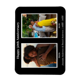 白黒2フォトコラージュ記念日 マグネット