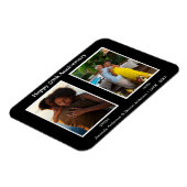 白黒2フォトコラージュ記念日 マグネット (左側)