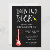 白黒2ロックギタ生まれー2回目の誕生日 招待状 (正面)