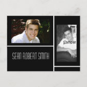 白黒2写真のグラード発表 案内ポストカード (正面)