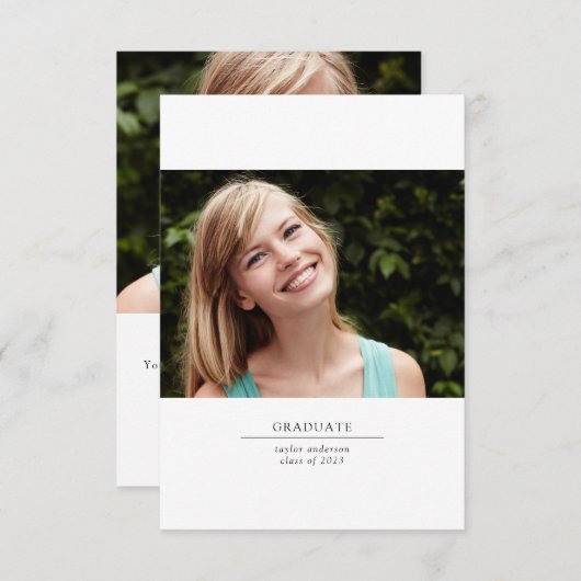 白黒2写真卒業クラス2022 サンキューカード (正面/裏面)