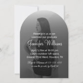 白黒2写真卒業パーティーアーチ 招待状 (裏面)