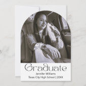 白黒2写真卒業パーティーアーチ 招待状 (正面)