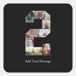 白黒2号写真コラージュ スクエアシール