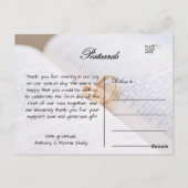 白黒2枚の写真結婚の感謝はがき ポストカード (裏面)