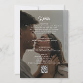 白黒2枚の写真(QRコード付き) 結婚 招待状 (裏面)